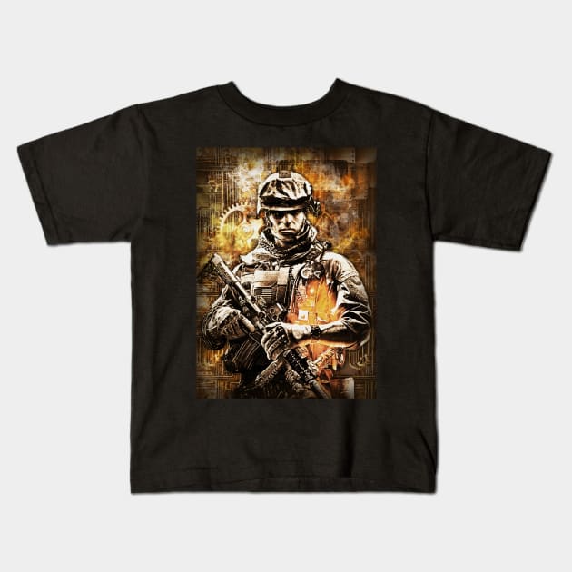 Battlefield steampunk Kids T-Shirt by Durro